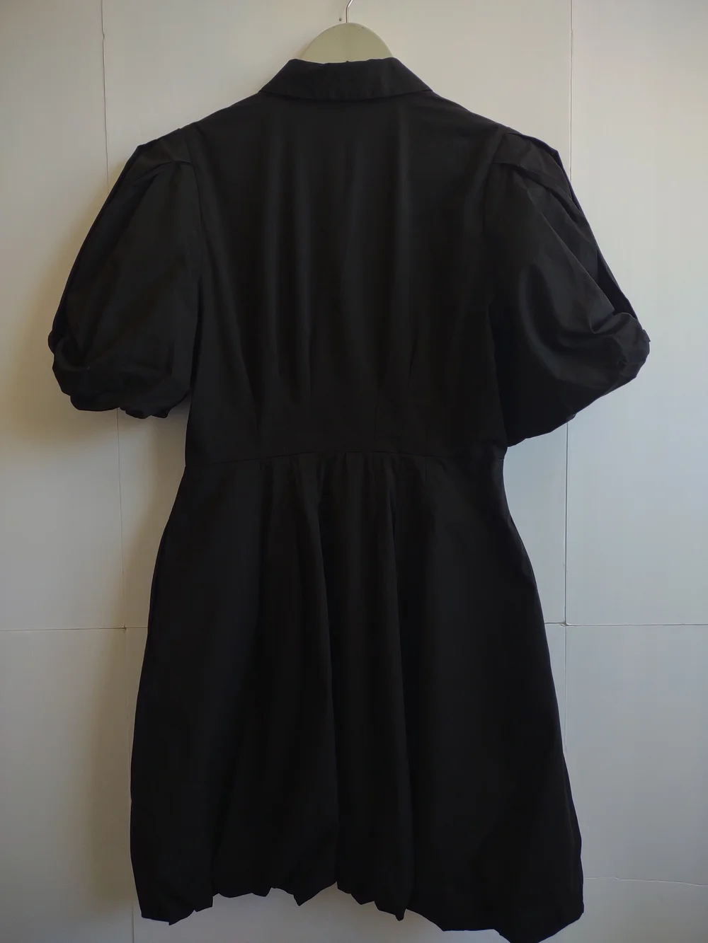 Dkny Black Puff-Sleeve Button Front Mini Dress